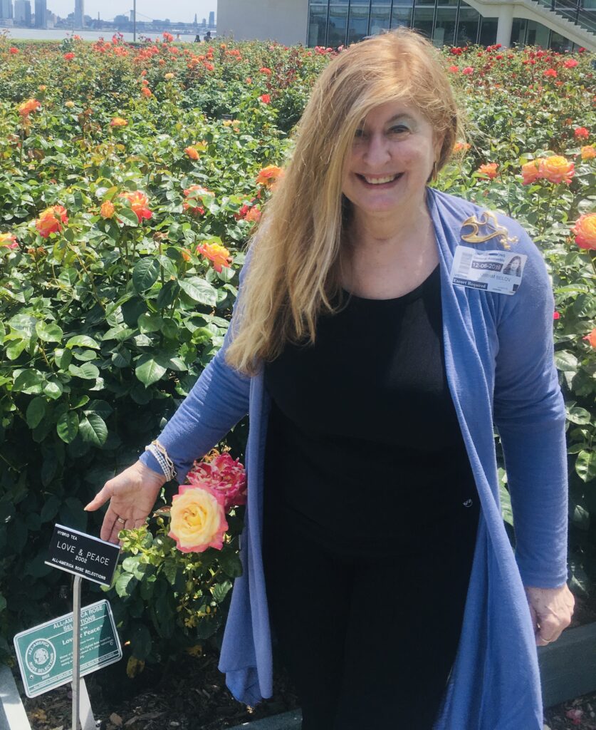 Miriam Belov in the UN Rose Garden, NYC.
